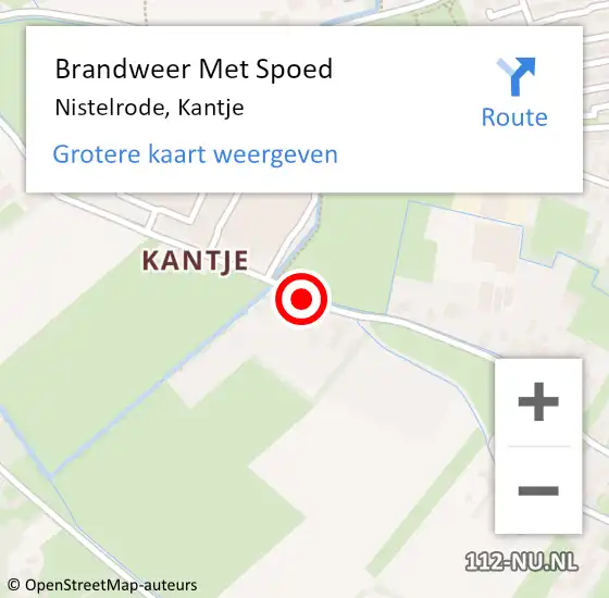 Locatie op kaart van de 112 melding: Brandweer Met Spoed Naar Nistelrode, Kantje op 24 april 2020 15:42