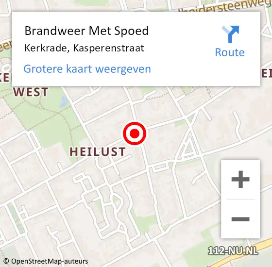 Locatie op kaart van de 112 melding: Brandweer Met Spoed Naar Kerkrade, Kasperenstraat op 24 april 2020 16:06