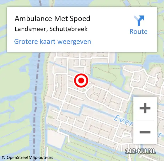 Locatie op kaart van de 112 melding: Ambulance Met Spoed Naar Landsmeer, Schuttebreek op 24 april 2020 17:51