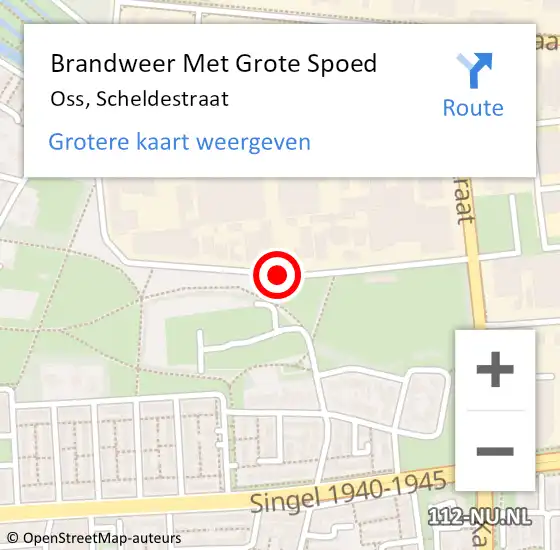 Locatie op kaart van de 112 melding: Brandweer Met Grote Spoed Naar Oss, Scheldestraat op 24 april 2020 18:15