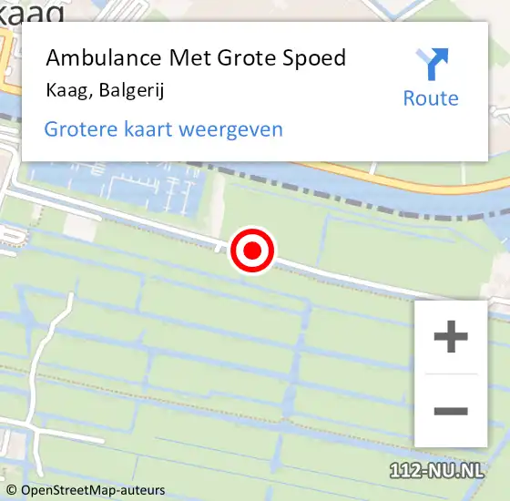 Locatie op kaart van de 112 melding: Ambulance Met Grote Spoed Naar Kaag, Balgerij op 24 april 2020 18:16