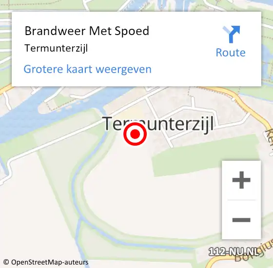 Locatie op kaart van de 112 melding: Brandweer Met Spoed Naar Termunterzijl op 24 april 2020 19:07