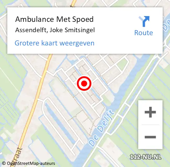 Locatie op kaart van de 112 melding: Ambulance Met Spoed Naar Assendelft, Joke Smitsingel op 24 april 2020 19:09