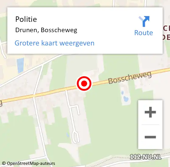 Locatie op kaart van de 112 melding: Politie Drunen, Bosscheweg op 24 april 2020 19:35