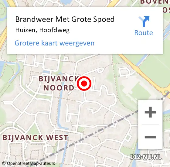 Locatie op kaart van de 112 melding: Brandweer Met Grote Spoed Naar Huizen, Hoofdweg op 24 april 2020 20:16