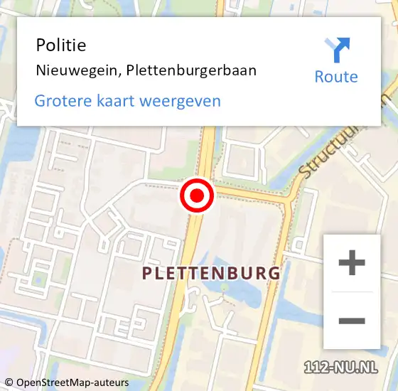 Locatie op kaart van de 112 melding: Politie Nieuwegein, Plettenburgerbaan op 24 april 2020 21:03