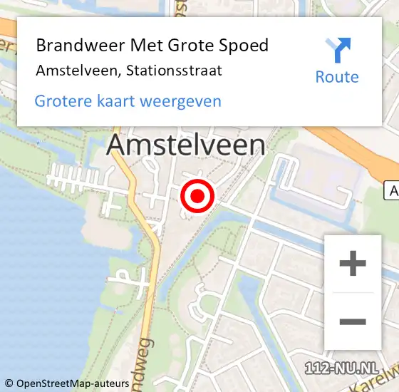 Locatie op kaart van de 112 melding: Brandweer Met Grote Spoed Naar Amstelveen, Stationsstraat op 24 april 2020 21:16