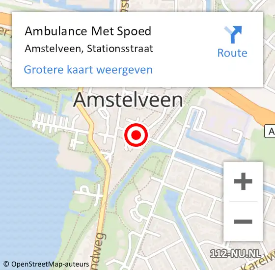 Locatie op kaart van de 112 melding: Ambulance Met Spoed Naar Amstelveen, Stationsstraat op 24 april 2020 21:17