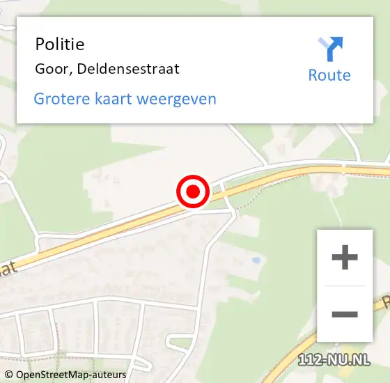 Locatie op kaart van de 112 melding: Politie Goor, Deldensestraat op 24 april 2020 21:35