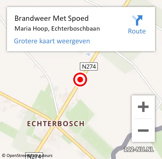 Locatie op kaart van de 112 melding: Brandweer Met Spoed Naar Maria Hoop, Echterboschbaan op 24 april 2020 21:47