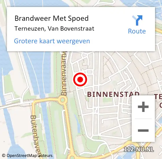 Locatie op kaart van de 112 melding: Brandweer Met Spoed Naar Terneuzen, Van Bovenstraat op 24 april 2020 21:59