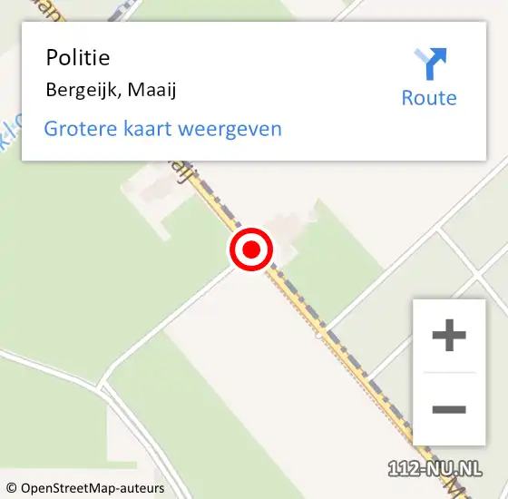 Locatie op kaart van de 112 melding: Politie Bergeijk, Maaij op 24 april 2020 22:10