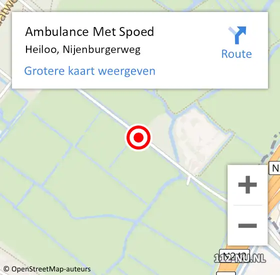 Locatie op kaart van de 112 melding: Ambulance Met Spoed Naar Heiloo, Nijenburgerweg op 25 april 2020 00:32