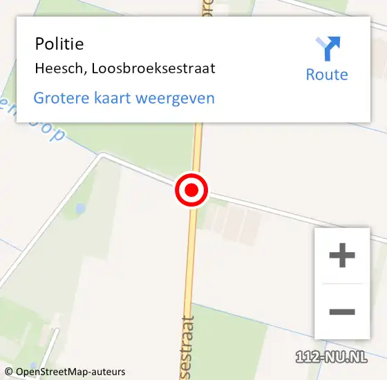 Locatie op kaart van de 112 melding: Politie Heesch, Loosbroeksestraat op 25 april 2020 00:48