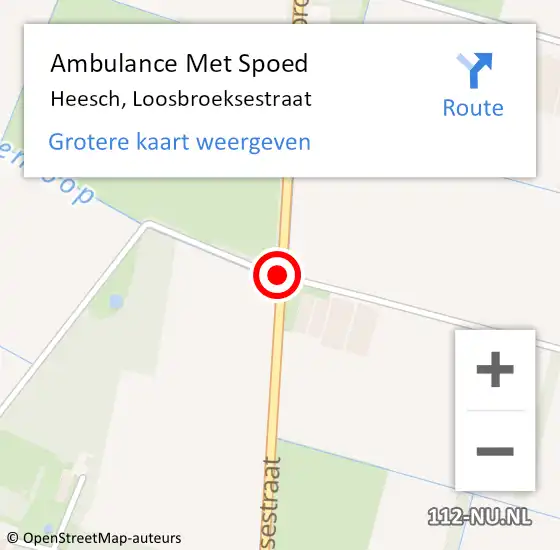 Locatie op kaart van de 112 melding: Ambulance Met Spoed Naar Heesch, Loosbroeksestraat op 25 april 2020 00:52
