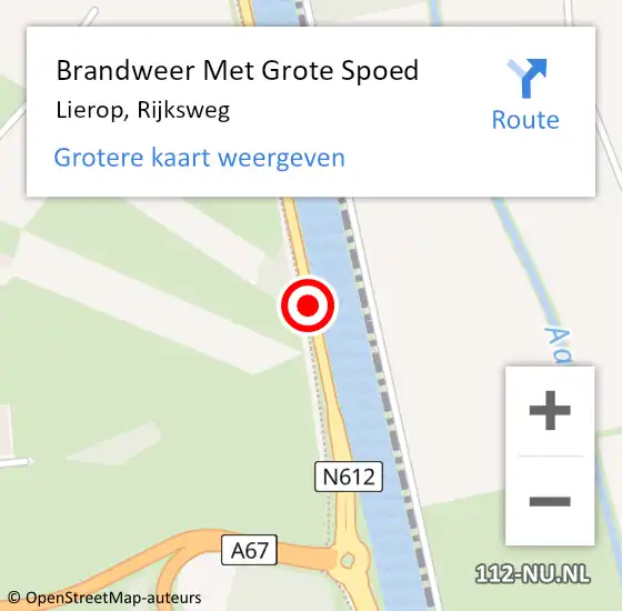 Locatie op kaart van de 112 melding: Brandweer Met Grote Spoed Naar Lierop, Rijksweg op 25 april 2020 03:08