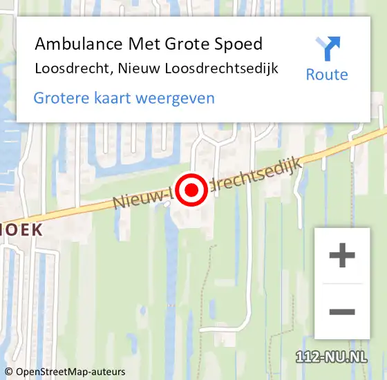 Locatie op kaart van de 112 melding: Ambulance Met Grote Spoed Naar Loosdrecht, Nieuw Loosdrechtsedijk op 25 april 2020 09:54