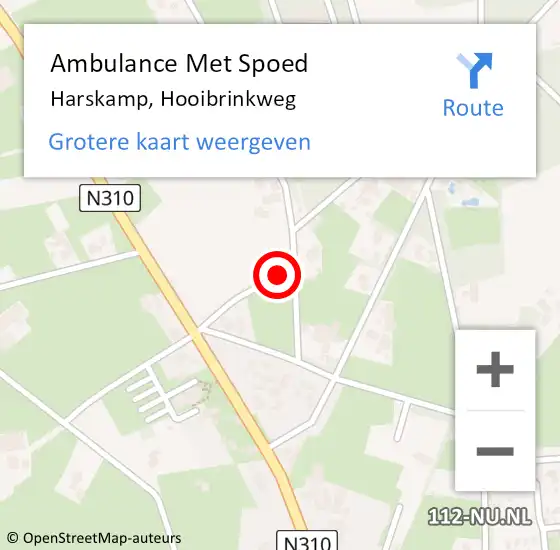 Locatie op kaart van de 112 melding: Ambulance Met Spoed Naar Harskamp, Hooibrinkweg op 25 april 2020 10:12