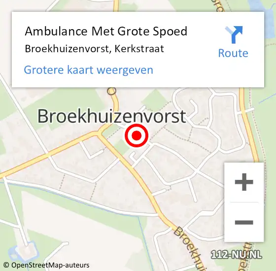 Locatie op kaart van de 112 melding: Ambulance Met Grote Spoed Naar Broekhuizenvorst, Kerkstraat op 25 april 2020 11:03