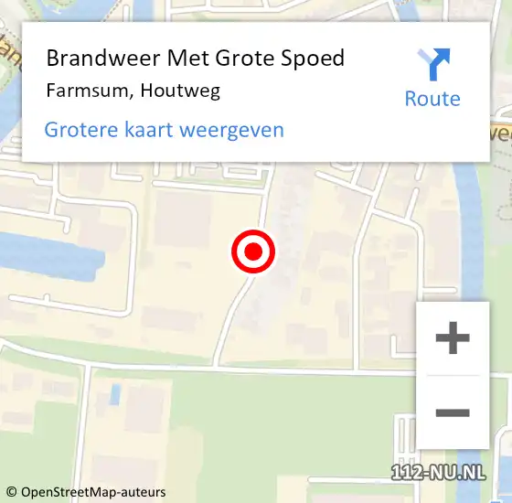 Locatie op kaart van de 112 melding: Brandweer Met Grote Spoed Naar Farmsum, Houtweg op 25 april 2020 11:45