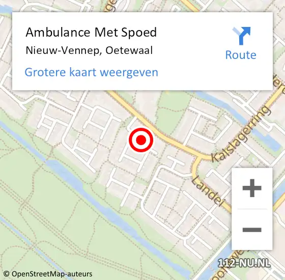 Locatie op kaart van de 112 melding: Ambulance Met Spoed Naar Nieuw-Vennep, Oetewaal op 25 april 2020 12:30