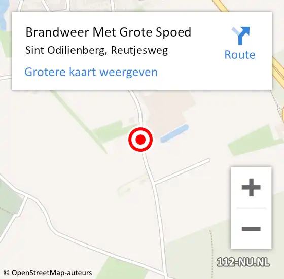 Locatie op kaart van de 112 melding: Brandweer Met Grote Spoed Naar Sint Odilienberg, Reutjesweg op 25 april 2020 12:41