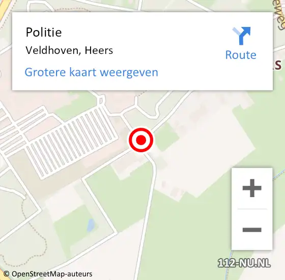 Locatie op kaart van de 112 melding: Politie Veldhoven, Heers op 25 april 2020 12:55