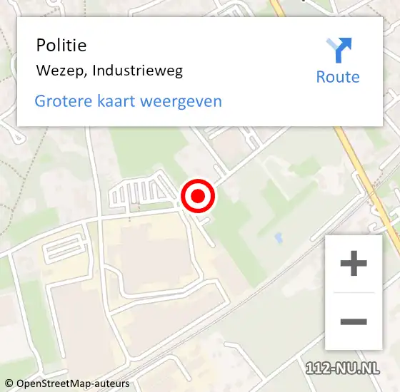 Locatie op kaart van de 112 melding: Politie Wezep, Industrieweg op 25 april 2020 13:02