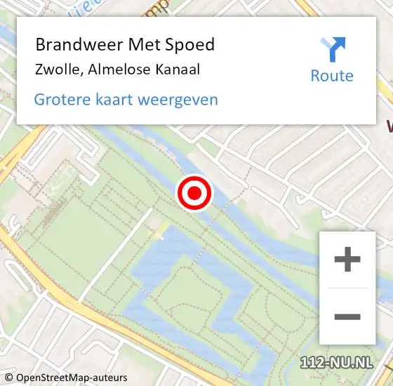 Locatie op kaart van de 112 melding: Brandweer Met Spoed Naar Zwolle, Almelose Kanaal op 25 april 2020 13:59