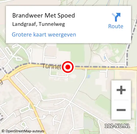 Locatie op kaart van de 112 melding: Brandweer Met Spoed Naar Landgraaf, Tunnelweg op 25 april 2020 17:30