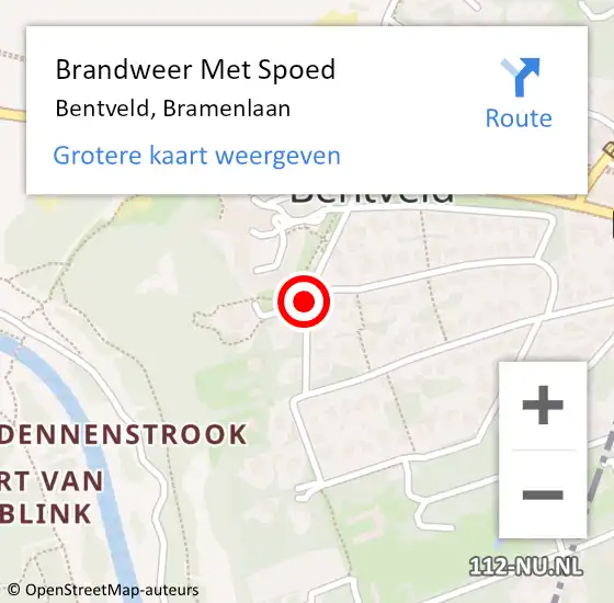 Locatie op kaart van de 112 melding: Brandweer Met Spoed Naar Bentveld, Bramenlaan op 25 april 2020 19:26