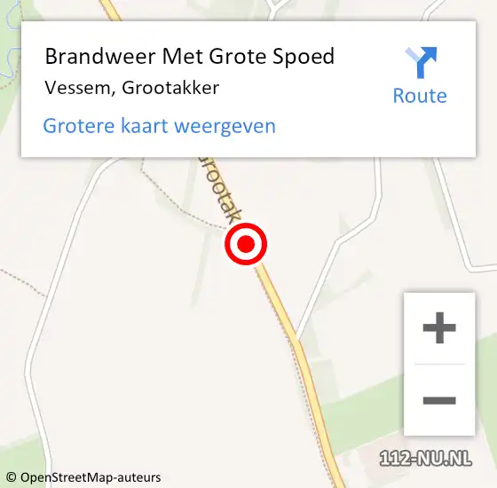 Locatie op kaart van de 112 melding: Brandweer Met Grote Spoed Naar Vessem, Grootakker op 25 april 2020 20:26