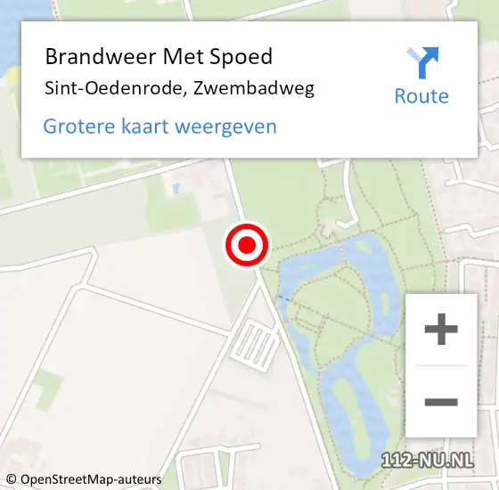 Locatie op kaart van de 112 melding: Brandweer Met Spoed Naar Sint-Oedenrode, Zwembadweg op 25 april 2020 20:44