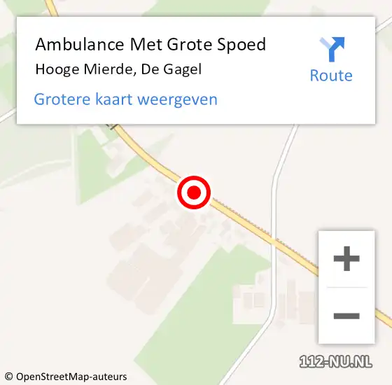 Locatie op kaart van de 112 melding: Ambulance Met Grote Spoed Naar Hooge Mierde, De Gagel op 25 april 2020 21:34