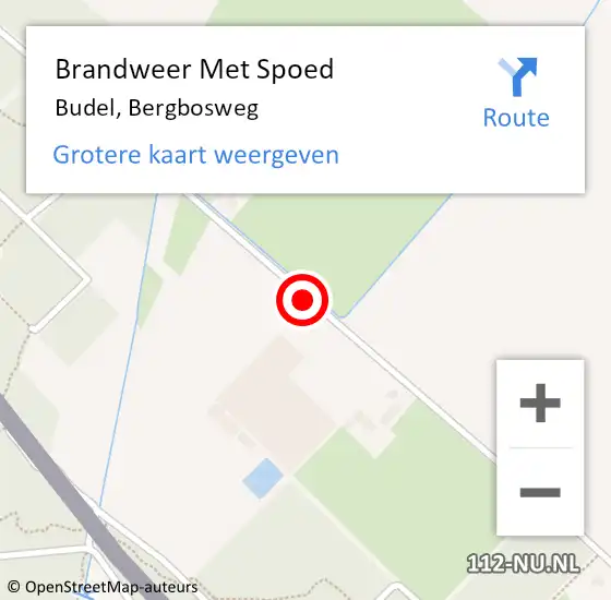 Locatie op kaart van de 112 melding: Brandweer Met Spoed Naar Budel, Bergbosweg op 25 april 2020 21:52