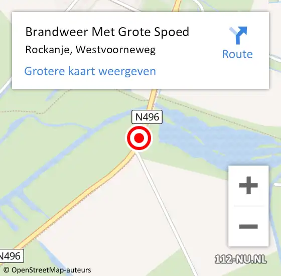 Locatie op kaart van de 112 melding: Brandweer Met Grote Spoed Naar Rockanje, Westvoorneweg op 5 mei 2014 06:39