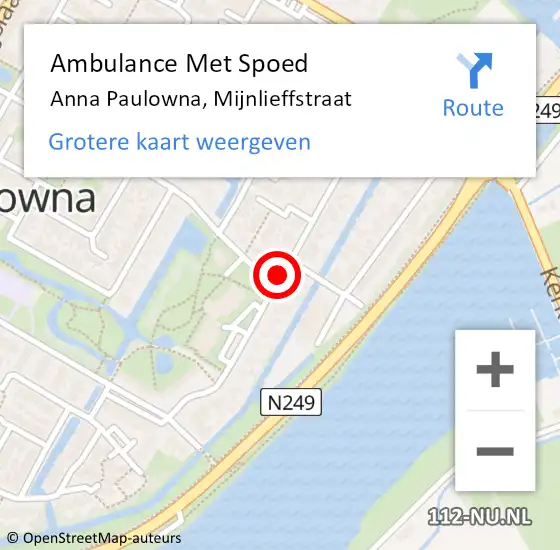 Locatie op kaart van de 112 melding: Ambulance Met Spoed Naar Anna Paulowna, Mijnlieffstraat op 25 april 2020 23:15