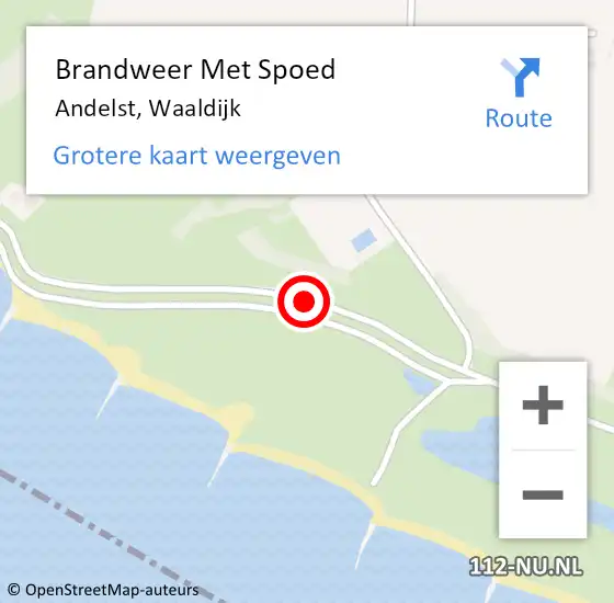 Locatie op kaart van de 112 melding: Brandweer Met Spoed Naar Andelst, Waaldijk op 25 april 2020 23:49