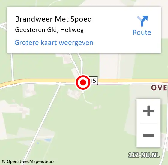 Locatie op kaart van de 112 melding: Brandweer Met Spoed Naar Geesteren Gld, Hekweg op 5 mei 2014 06:51