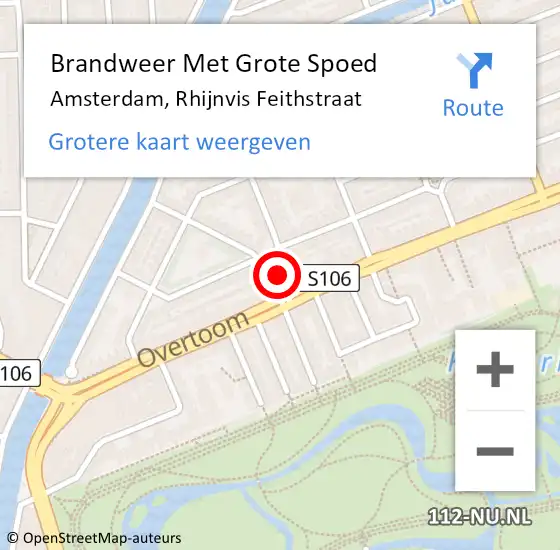 Locatie op kaart van de 112 melding: Brandweer Met Grote Spoed Naar Amsterdam, Rhijnvis Feithstraat op 26 april 2020 05:24