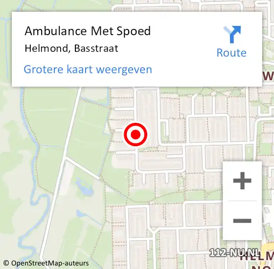 Locatie op kaart van de 112 melding: Ambulance Met Spoed Naar Helmond, Basstraat op 26 april 2020 07:58