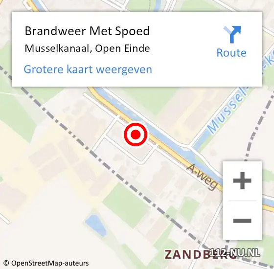 Locatie op kaart van de 112 melding: Brandweer Met Spoed Naar Musselkanaal, Open Einde op 5 mei 2014 07:33