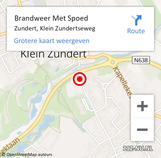 Locatie op kaart van de 112 melding: Brandweer Met Spoed Naar Zundert, Klein Zundertseweg op 26 april 2020 10:56