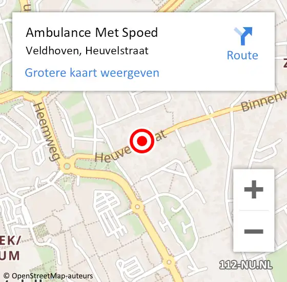 Locatie op kaart van de 112 melding: Ambulance Met Spoed Naar Veldhoven, Heuvelstraat op 26 april 2020 11:33