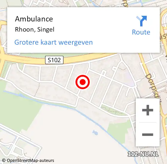 Locatie op kaart van de 112 melding: Ambulance Rhoon, Singel op 26 april 2020 13:50