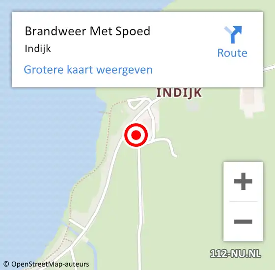 Locatie op kaart van de 112 melding: Brandweer Met Spoed Naar Indijk op 26 april 2020 13:52