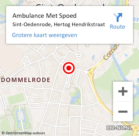 Locatie op kaart van de 112 melding: Ambulance Met Spoed Naar Sint-Oedenrode, Hertog Hendrikstraat op 26 april 2020 14:15
