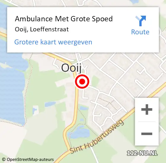 Locatie op kaart van de 112 melding: Ambulance Met Grote Spoed Naar Ooij, Loeffenstraat op 26 april 2020 14:17