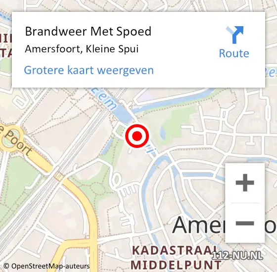 Locatie op kaart van de 112 melding: Brandweer Met Spoed Naar Amersfoort, Kleine Spui op 26 april 2020 15:20