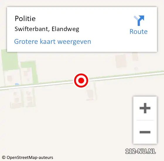Locatie op kaart van de 112 melding: Politie Swifterbant, Elandweg op 26 april 2020 15:21